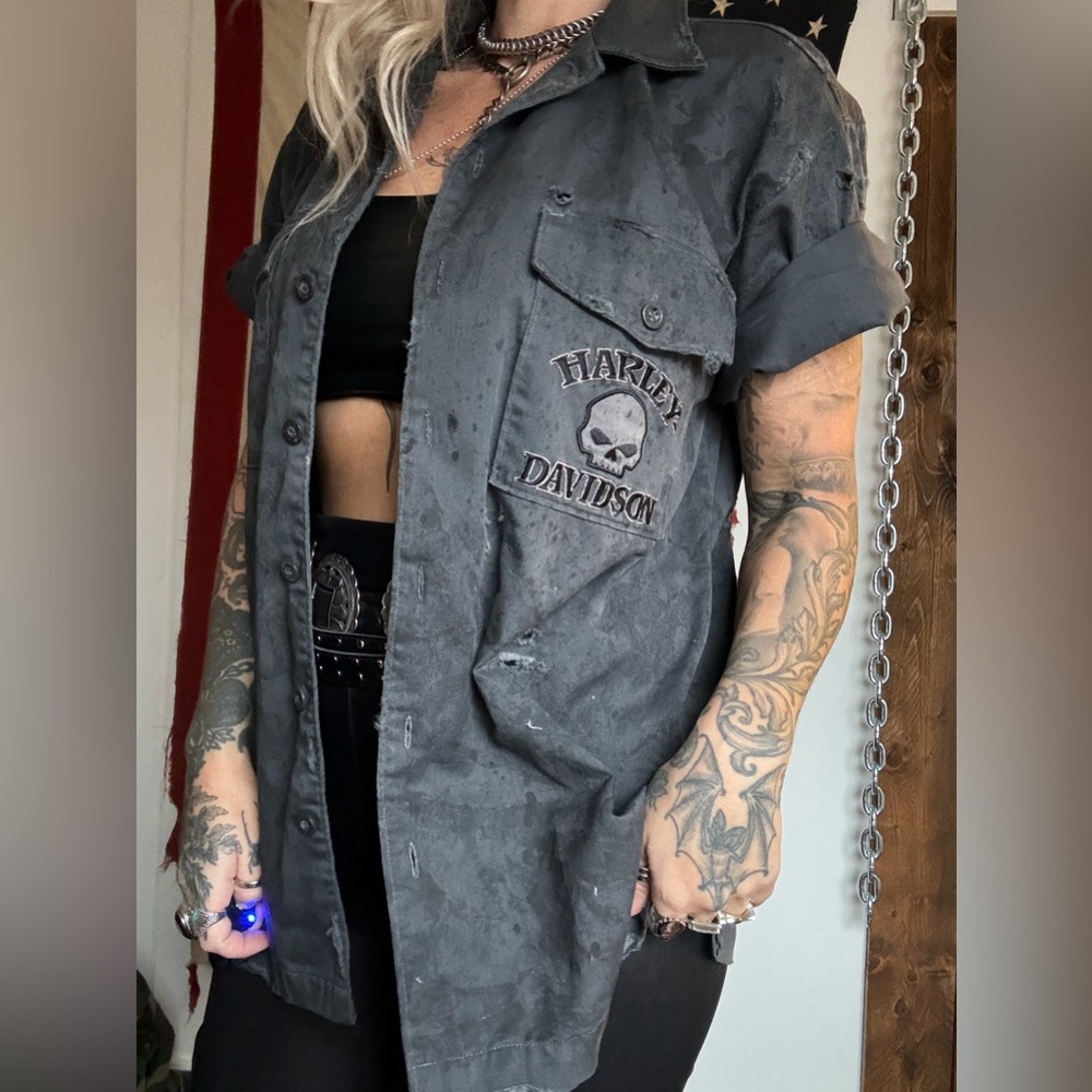 Harley Davidson Mechanic Shirt OOAK